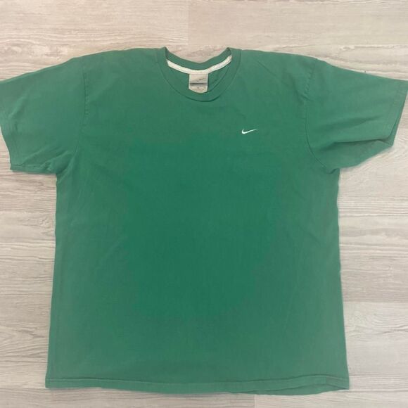 Early 2000s Nike Side Swoosh Embroidered Men's Green T-Shirt Size XL - Picture 1 of 3